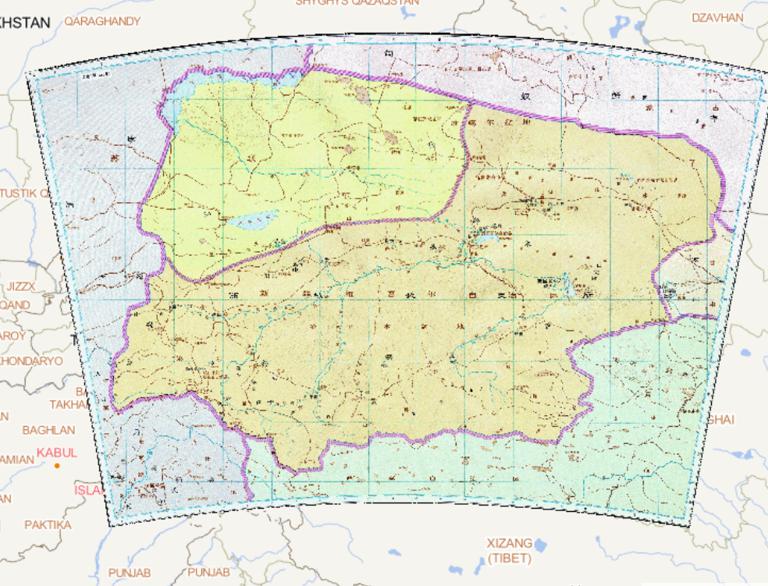 History map of the Chief Official of the Western Regions Wusun and in the Western Jin Dynasty