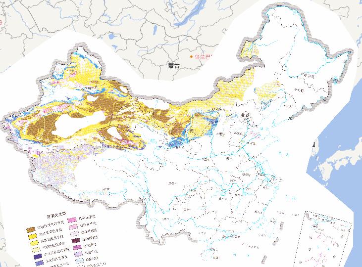 Online map status of desertification land of major dust storm in 2004