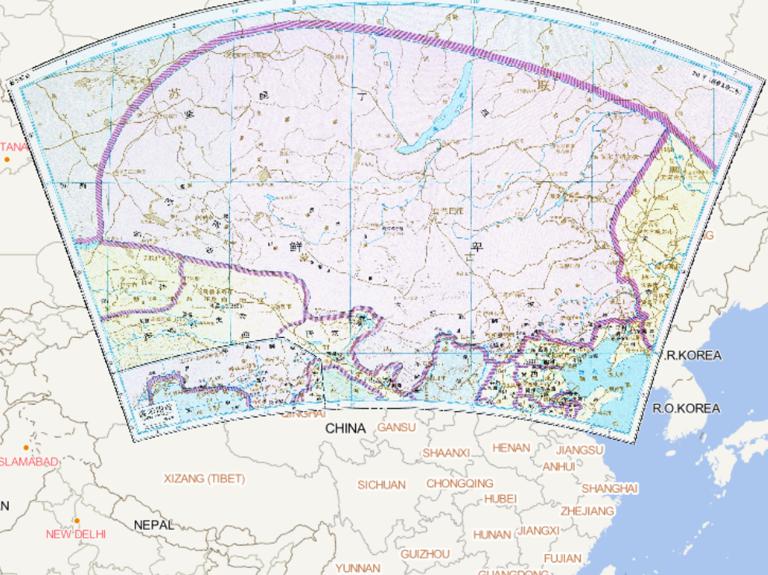 The Historical Maps of Xianbei and Other Departments in the Western Jin Dynasty of China