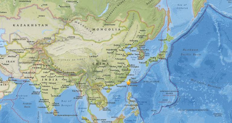 November 22, 2017 Earthquake Information of 25km E of Jiayi Shi, Taiwan
