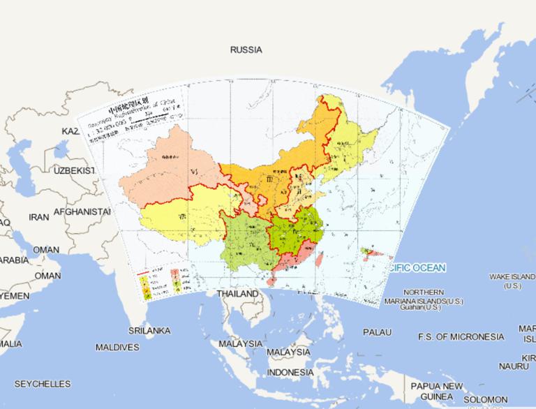 China Geographic administrative divisions online map (1:3200 million)