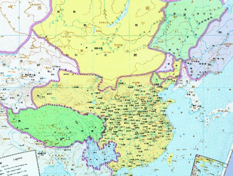 The historical map of the Sui dynasty in China