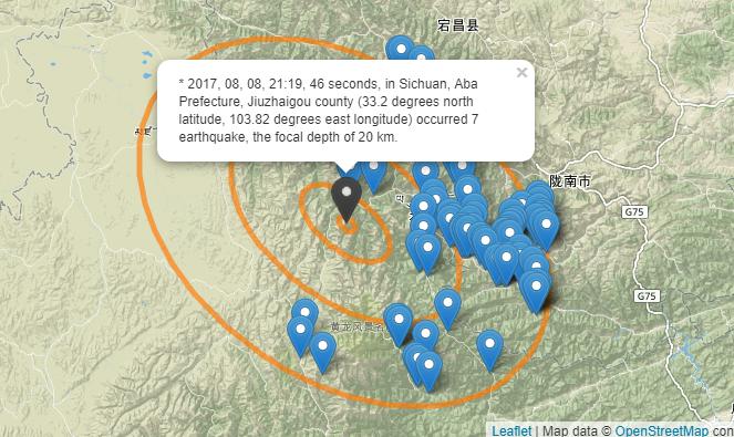 Disaster risk reduction thematic knowledge application for Jiuzhaigou earthquake in China was rapidly developed by IKCEST DRR staff