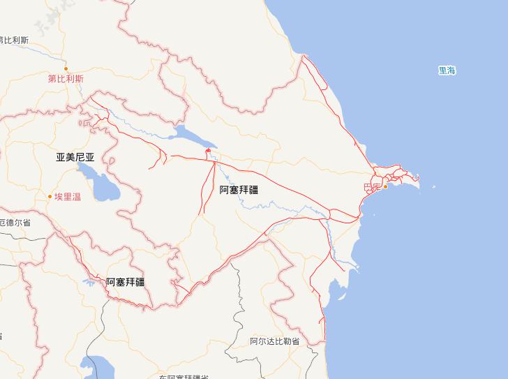 Online map of Azerbaijan railway